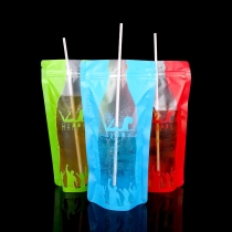 BPA-free 350ml Disposible Kids Ziplock Plastic Bags for Beverage Matt Finished